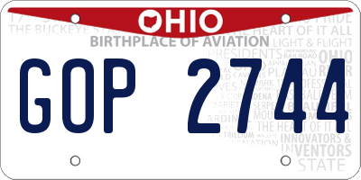 OH license plate GOP2744