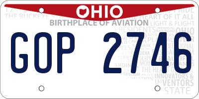OH license plate GOP2746