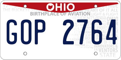OH license plate GOP2764
