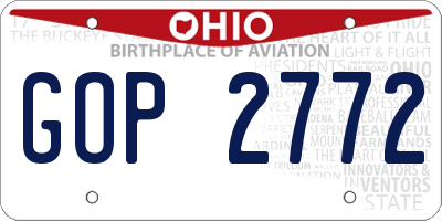 OH license plate GOP2772