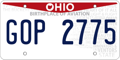 OH license plate GOP2775