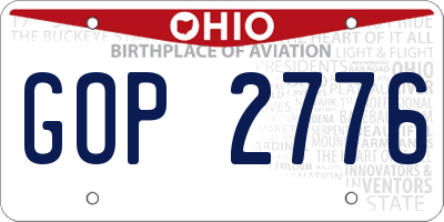 OH license plate GOP2776