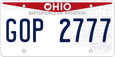 OH license plate GOP2777