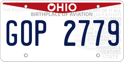 OH license plate GOP2779