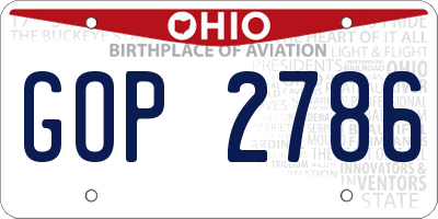 OH license plate GOP2786