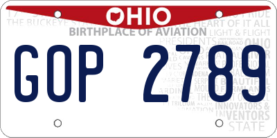 OH license plate GOP2789