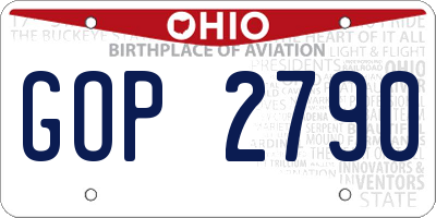 OH license plate GOP2790