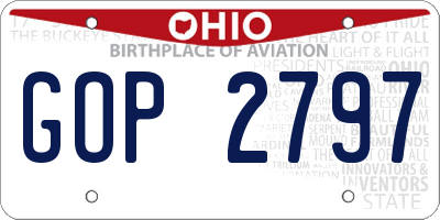 OH license plate GOP2797