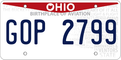 OH license plate GOP2799