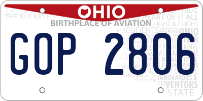 OH license plate GOP2806