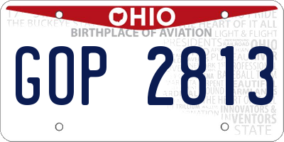 OH license plate GOP2813