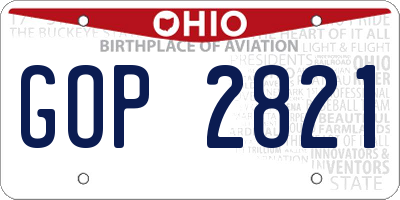 OH license plate GOP2821