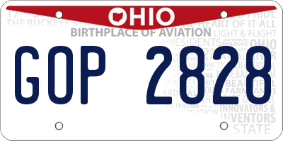 OH license plate GOP2828