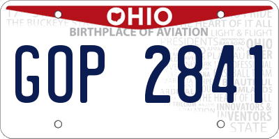 OH license plate GOP2841