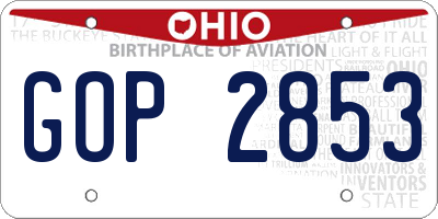 OH license plate GOP2853