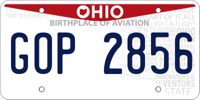 OH license plate GOP2856