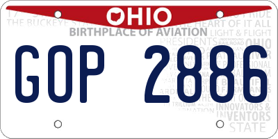 OH license plate GOP2886