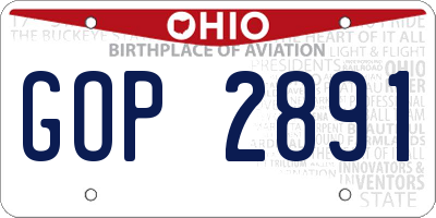 OH license plate GOP2891