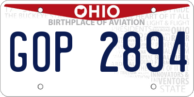 OH license plate GOP2894