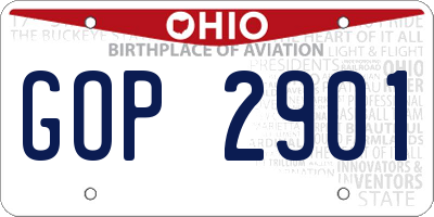 OH license plate GOP2901