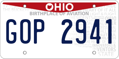OH license plate GOP2941