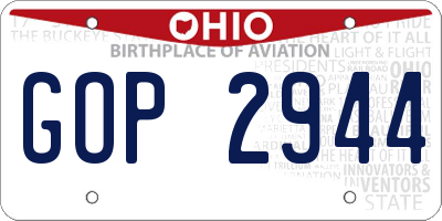 OH license plate GOP2944