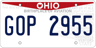 OH license plate GOP2955