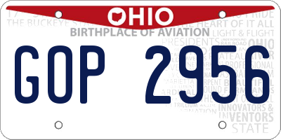 OH license plate GOP2956