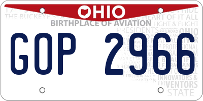 OH license plate GOP2966