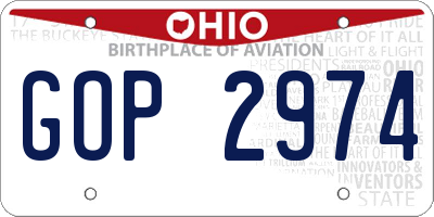 OH license plate GOP2974