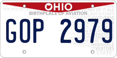 OH license plate GOP2979