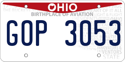 OH license plate GOP3053