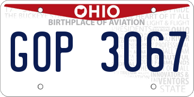OH license plate GOP3067