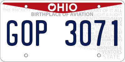 OH license plate GOP3071