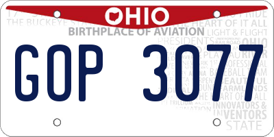 OH license plate GOP3077