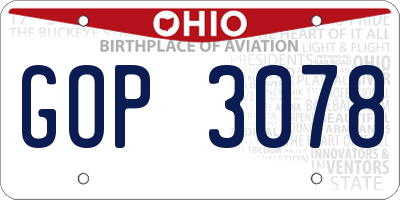 OH license plate GOP3078