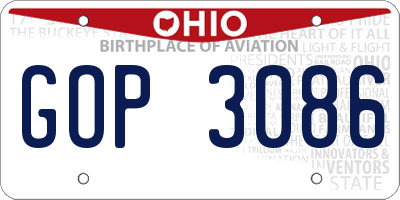 OH license plate GOP3086
