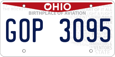 OH license plate GOP3095