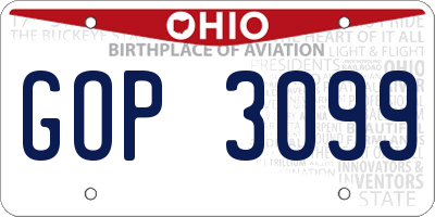 OH license plate GOP3099