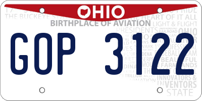 OH license plate GOP3122