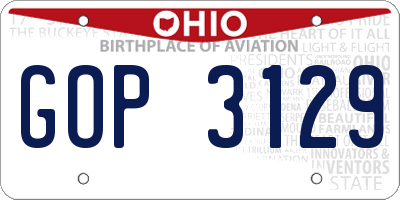 OH license plate GOP3129