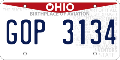 OH license plate GOP3134