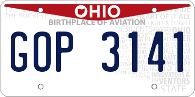 OH license plate GOP3141