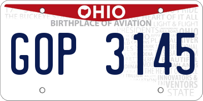 OH license plate GOP3145