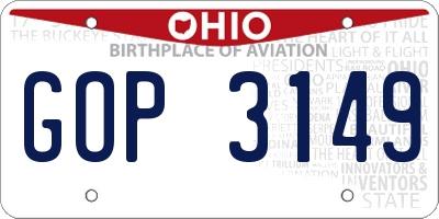 OH license plate GOP3149