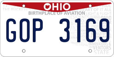 OH license plate GOP3169
