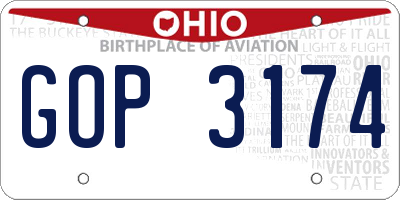 OH license plate GOP3174