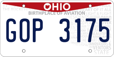 OH license plate GOP3175