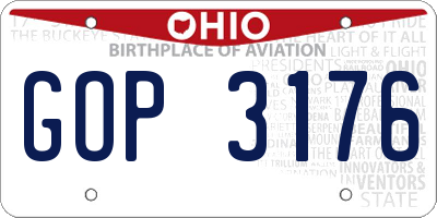 OH license plate GOP3176