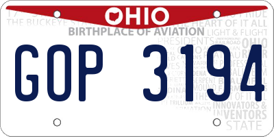 OH license plate GOP3194